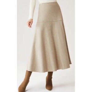 OGL FuzzLuxe Flared Maxi Skirt Thick Heather Morganite Women’s M NWT $89